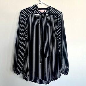 EVRI Black and White Striped Women's Top